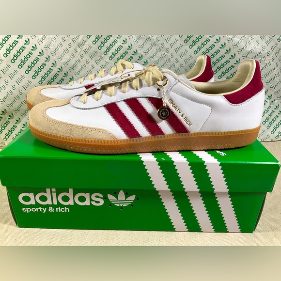 Adidas Sporty & Rich x Samba OG White Core Burgundy sneakers in size 13